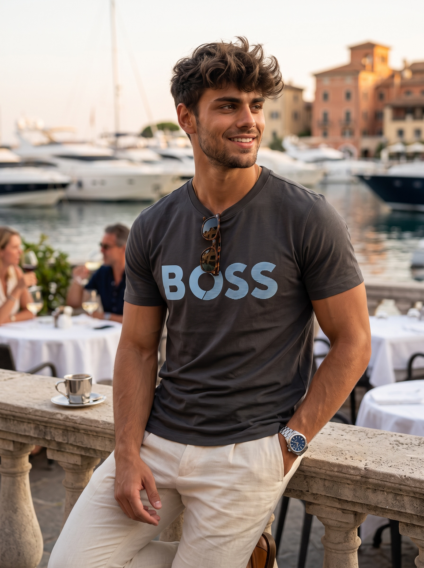 Playera Boss Classic Fit Cuello Redondo Talla M