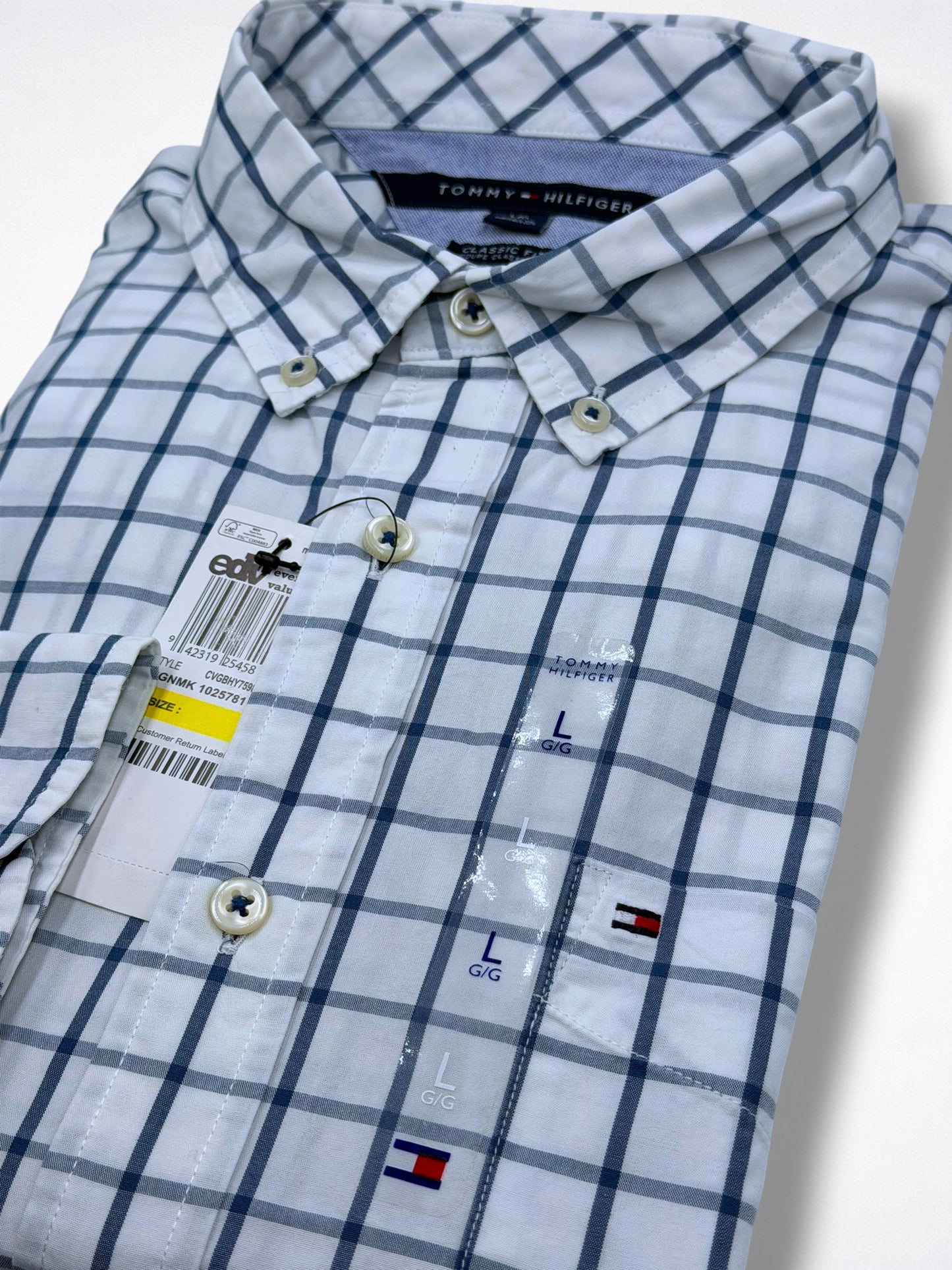 Camisa Tommy Hilfiger Classic Fit Manga Larga Talla L