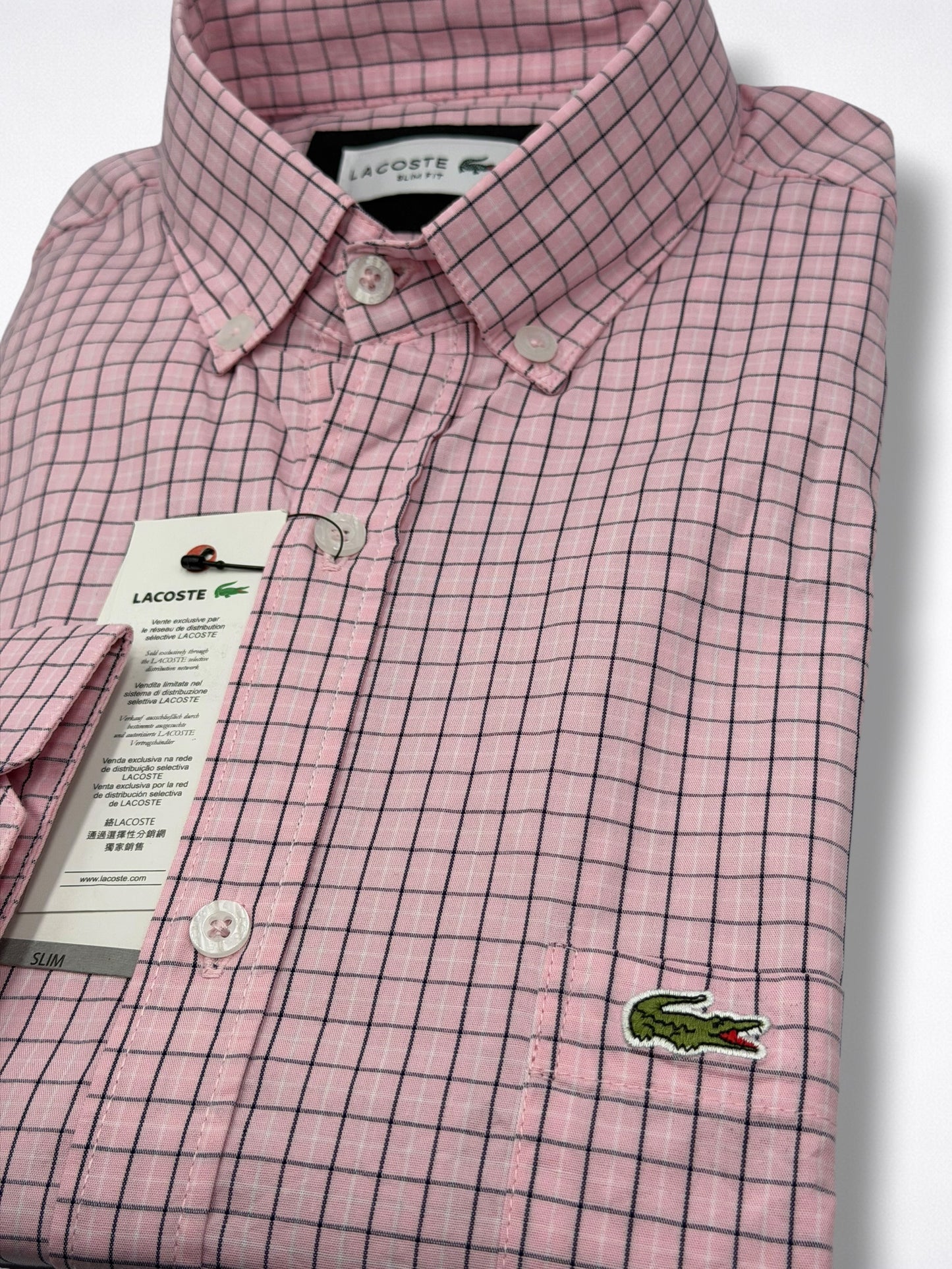 Camisa Lacoste Slim Fit Manga Larga Talla M