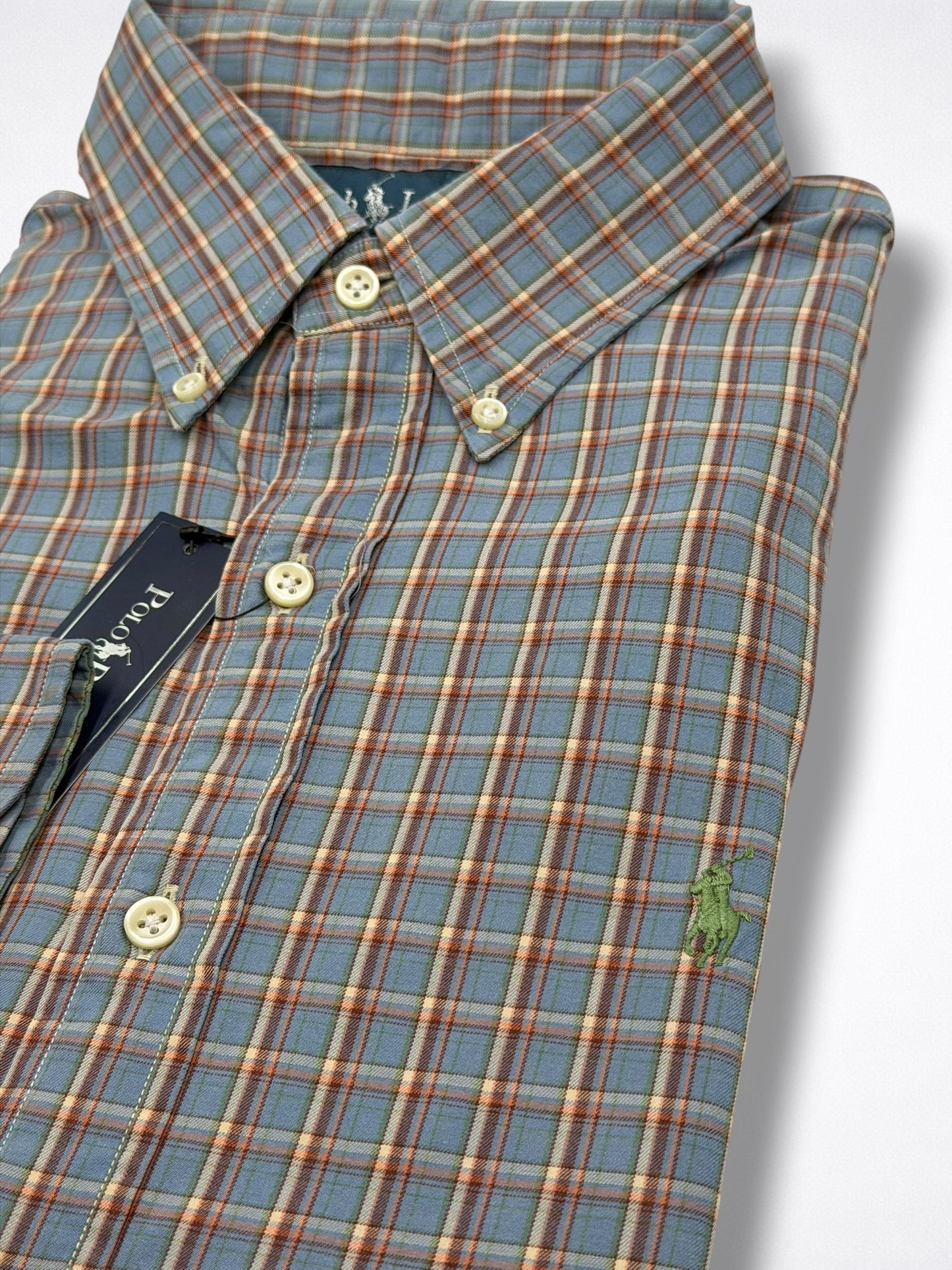 Camisa Polon Ralph Lauren Custom Fit Manga Larga Talla L