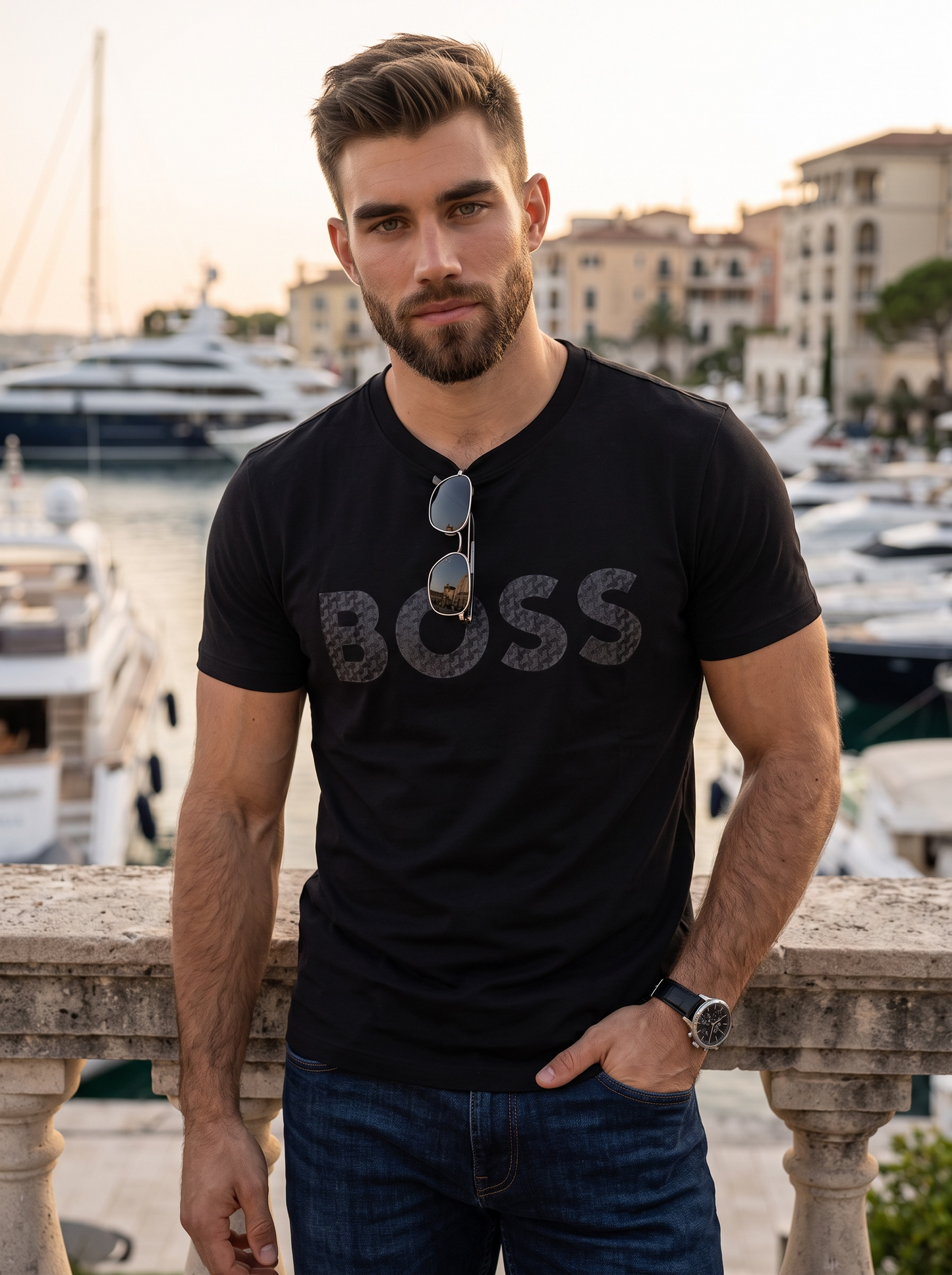 Playera Boss Classic Fit Cuello Redondo Talla XL