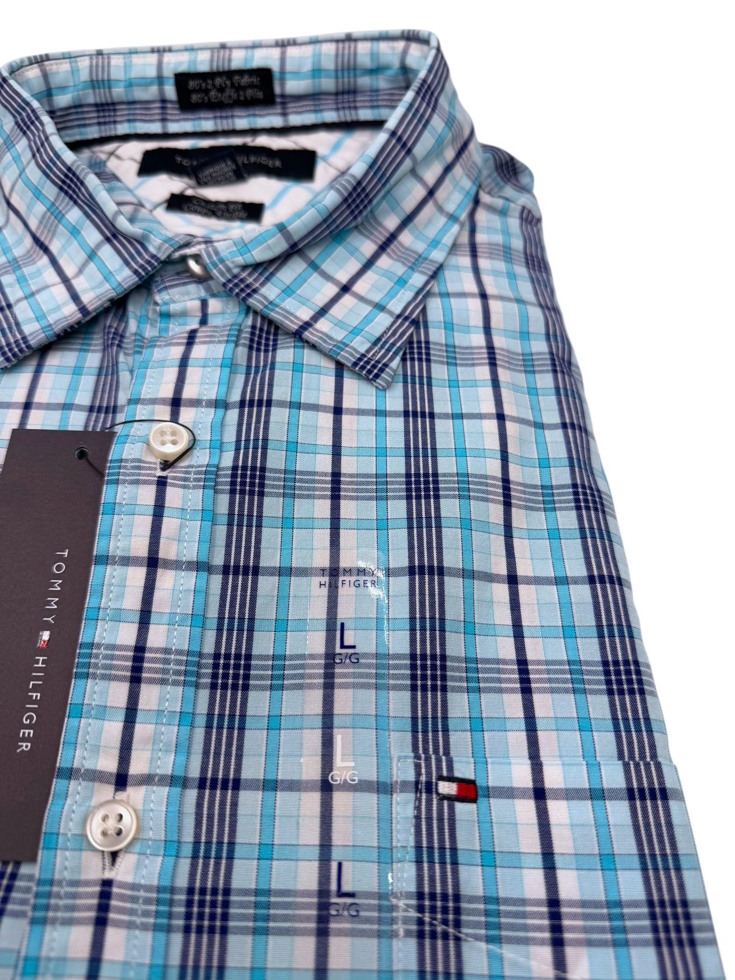 Camisa Tommy Hilfiger Custom Fit Manga Larga Talla L