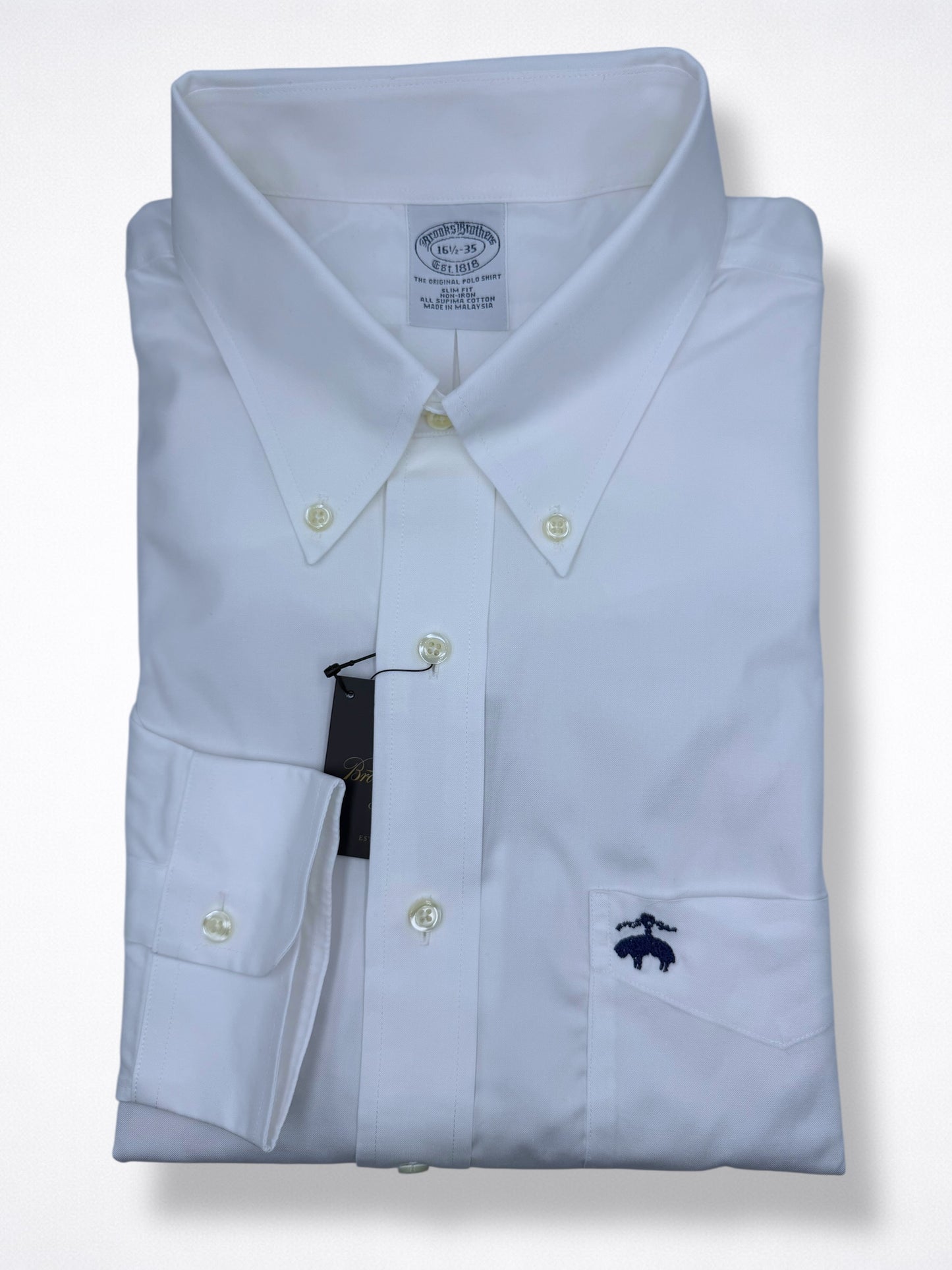 Camisa Brooks Brothers Custom Fit Manga Larga Talla L