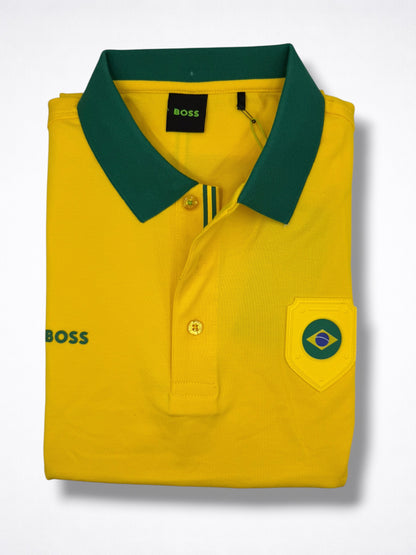 Playera Boss Brasil Regular Fit Tipo Polo Talla L