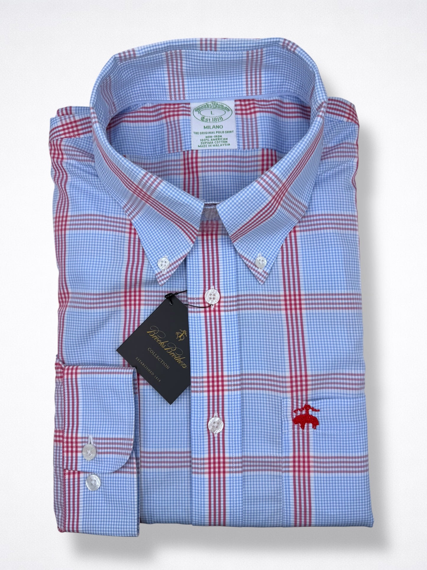 Camisa Brooks Brothers Classic Fit Manga Larga Talla L
