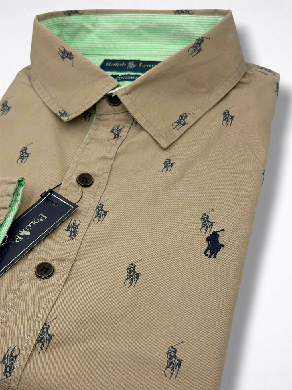 Camisa Polo Ralph Lauren Custom Fit Manga Larga Talla L