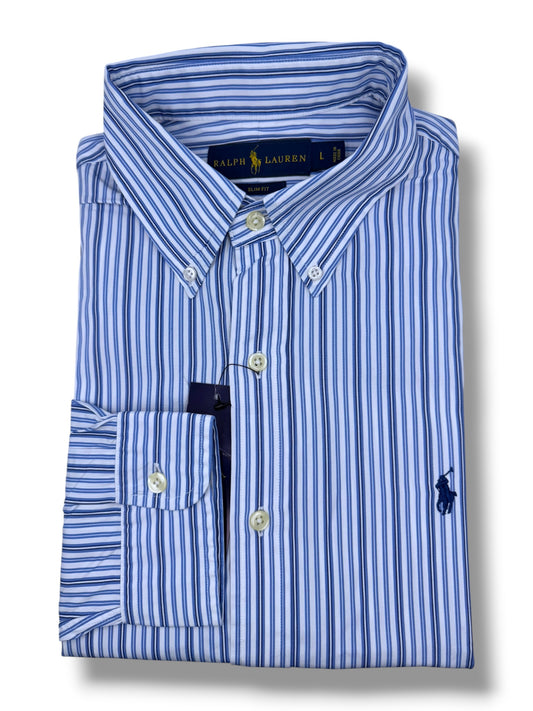 Camisa Polo Ralph Lauren Slim Fit Manga Larga Talla L
