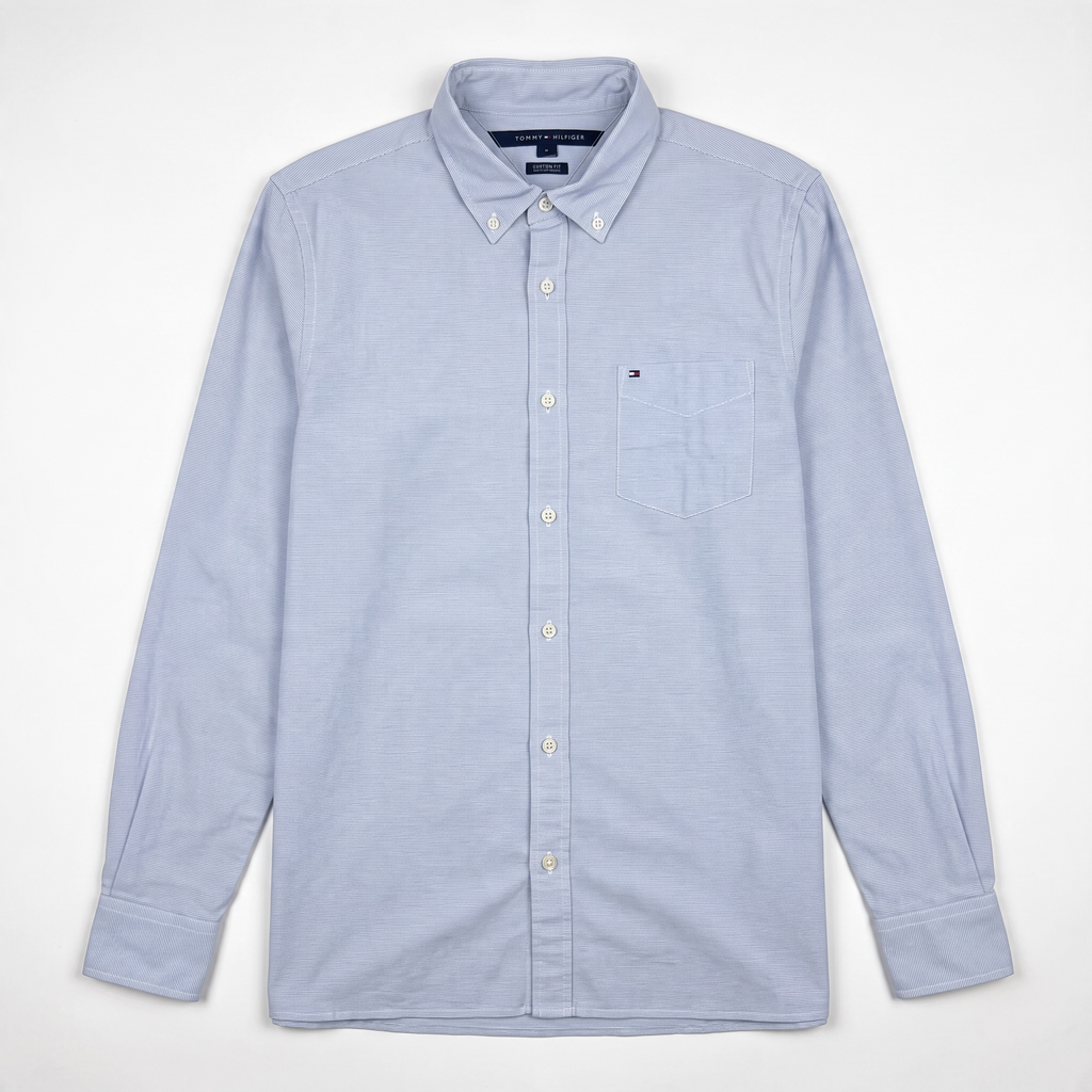 Camisa Tommy Hilfiger Custom Fit manga larga talla M
