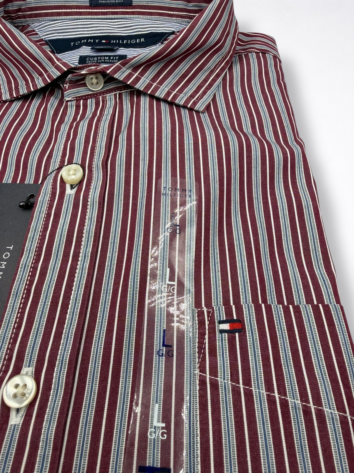 Camisa Tommy Hilfiger Custom Fit Manga Larga Talla L