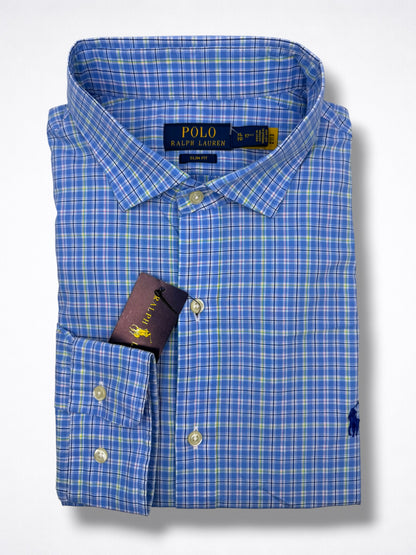 Camisa Polo Ralph Lauren Slim Fit 17 1/2 Manga Larga Talla XL