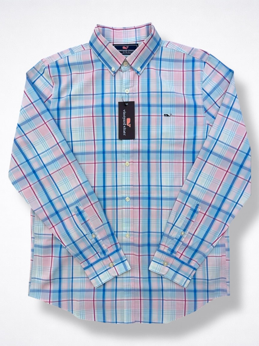 Camisa Vineyard Vines Slim Fit Manga Larga Talla M