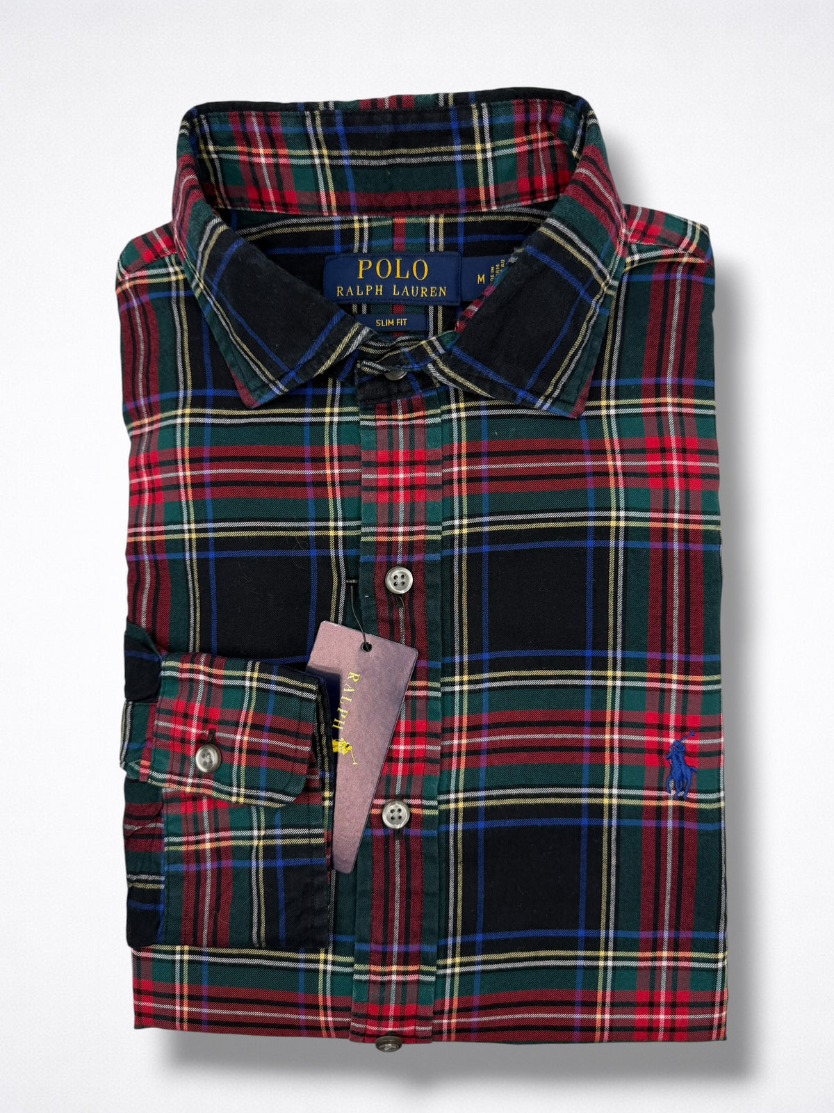 Camisa Polo Ralph Lauren Slim Fit Manga Larga Talla M