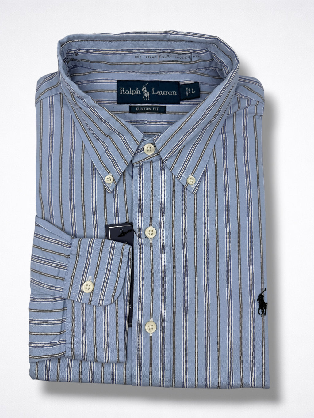 Camisa Polo Ralph Lauren Custom Fit manga larga talla L