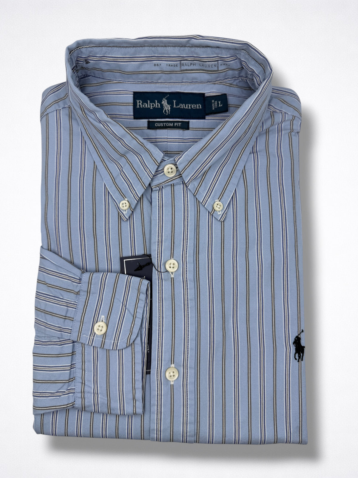 Camisa Polo Ralph Lauren Custom Fit manga larga talla L