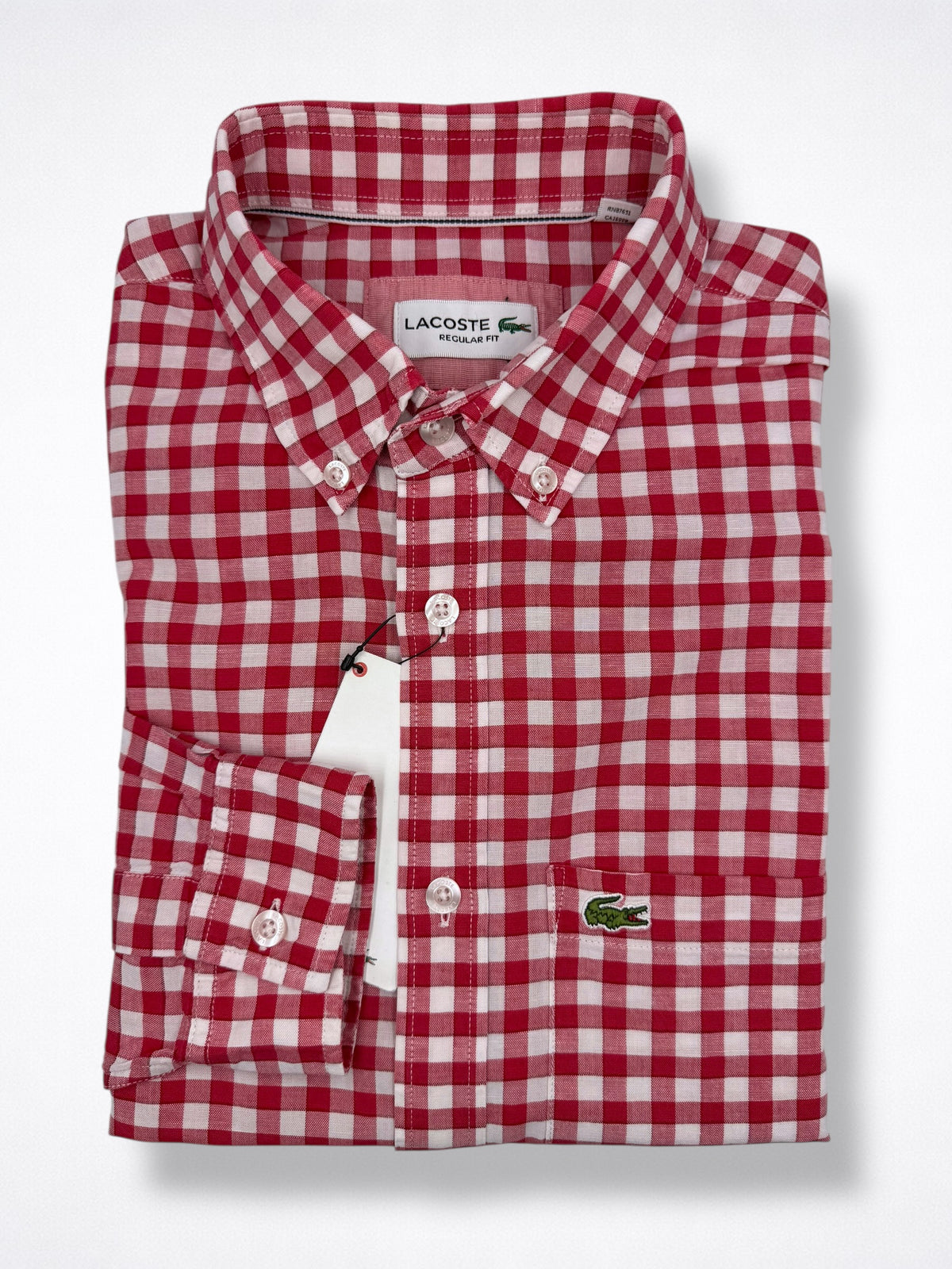 Camisa Lacoste Custom Fit Manga Larga Talla M
