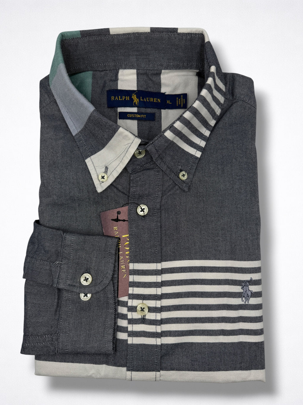 Camisa Polo Ralph Lauren Custom Fit manga larga talla XL
