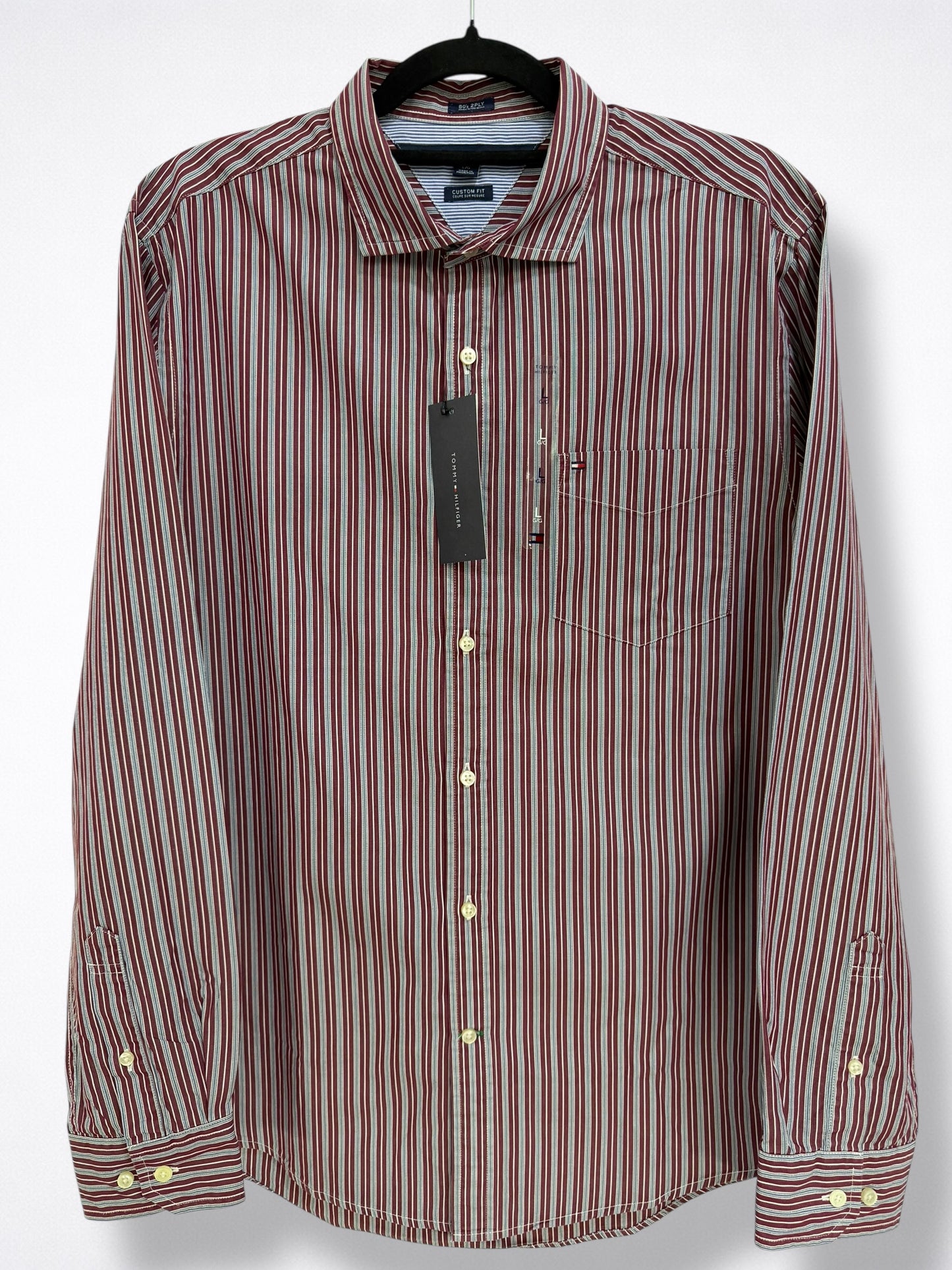 Camisa Tommy Hilfiger Custom Fit Manga Larga Talla L