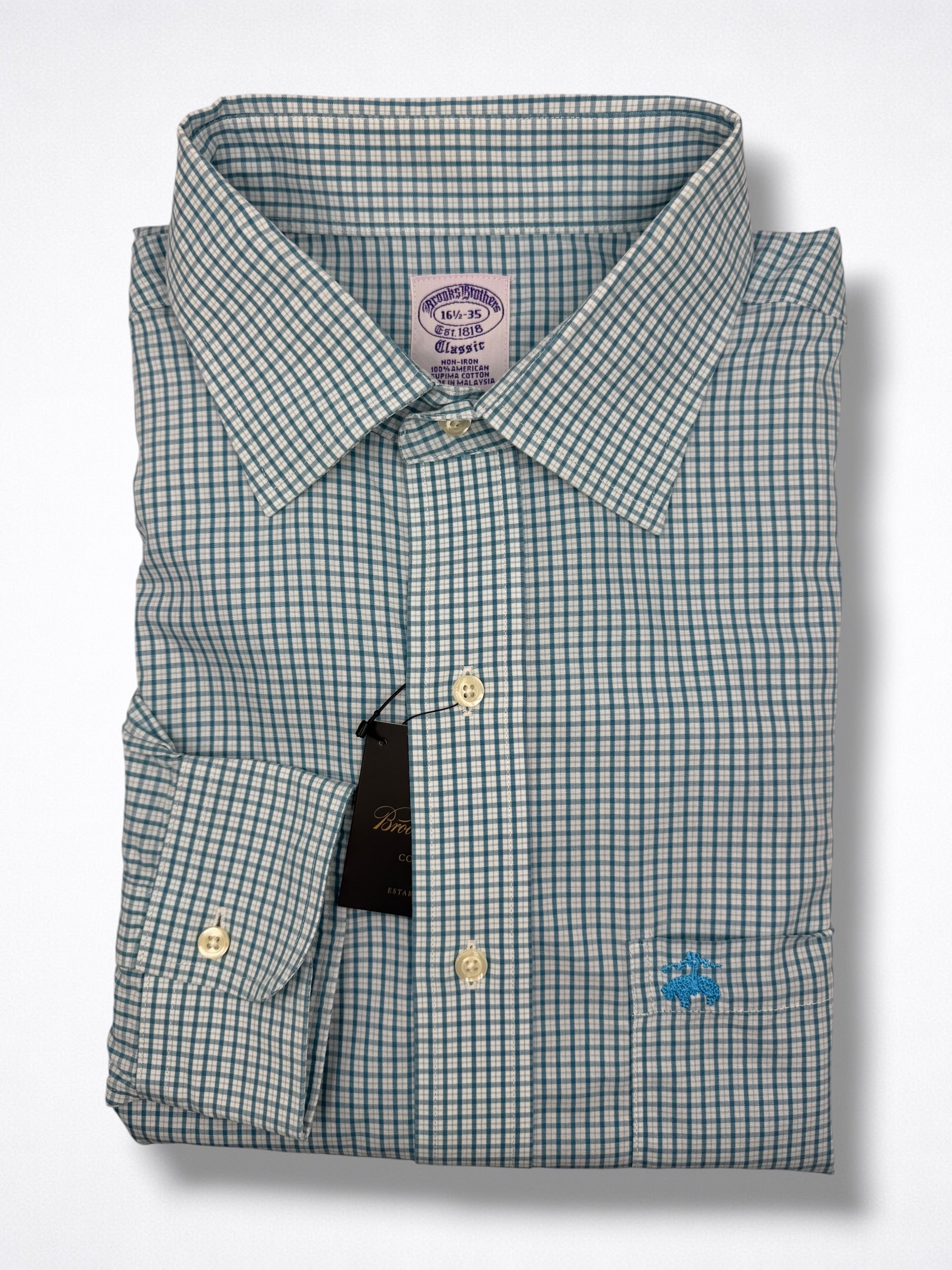 Camisa Brooks Brothers Classic Fit Manga Larga Talla L