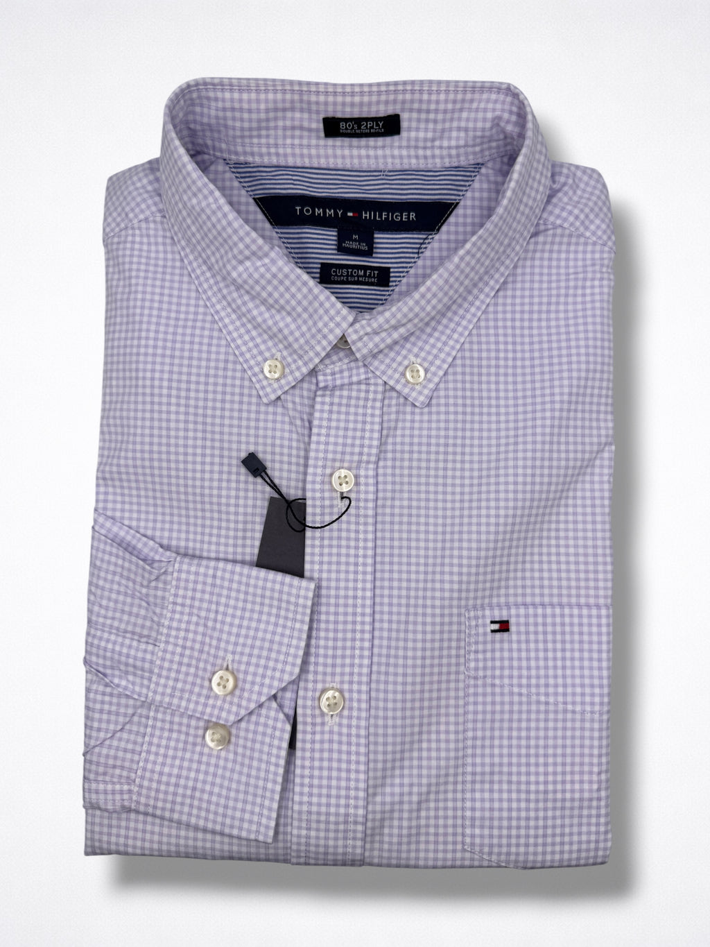 Camisa Tommy Hilfiger Custom Fit manga larga talla M