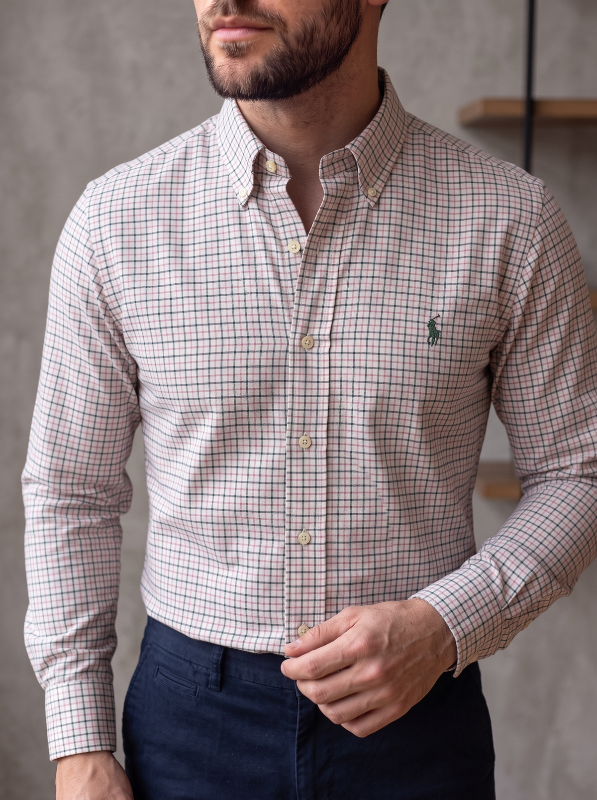 Camisa Polo Ralph Lauren Custom fit manga larga talla M