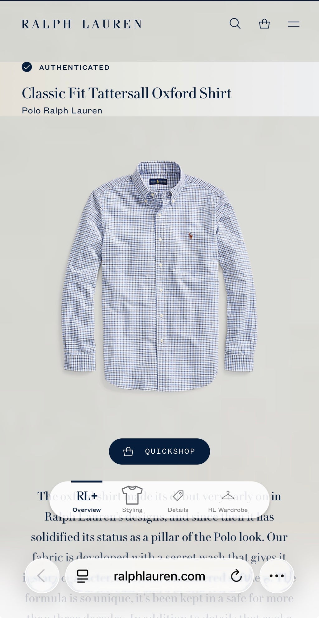 Camisa Polo Ralph Lauren Classic Fit Manga Larga Talla XXL