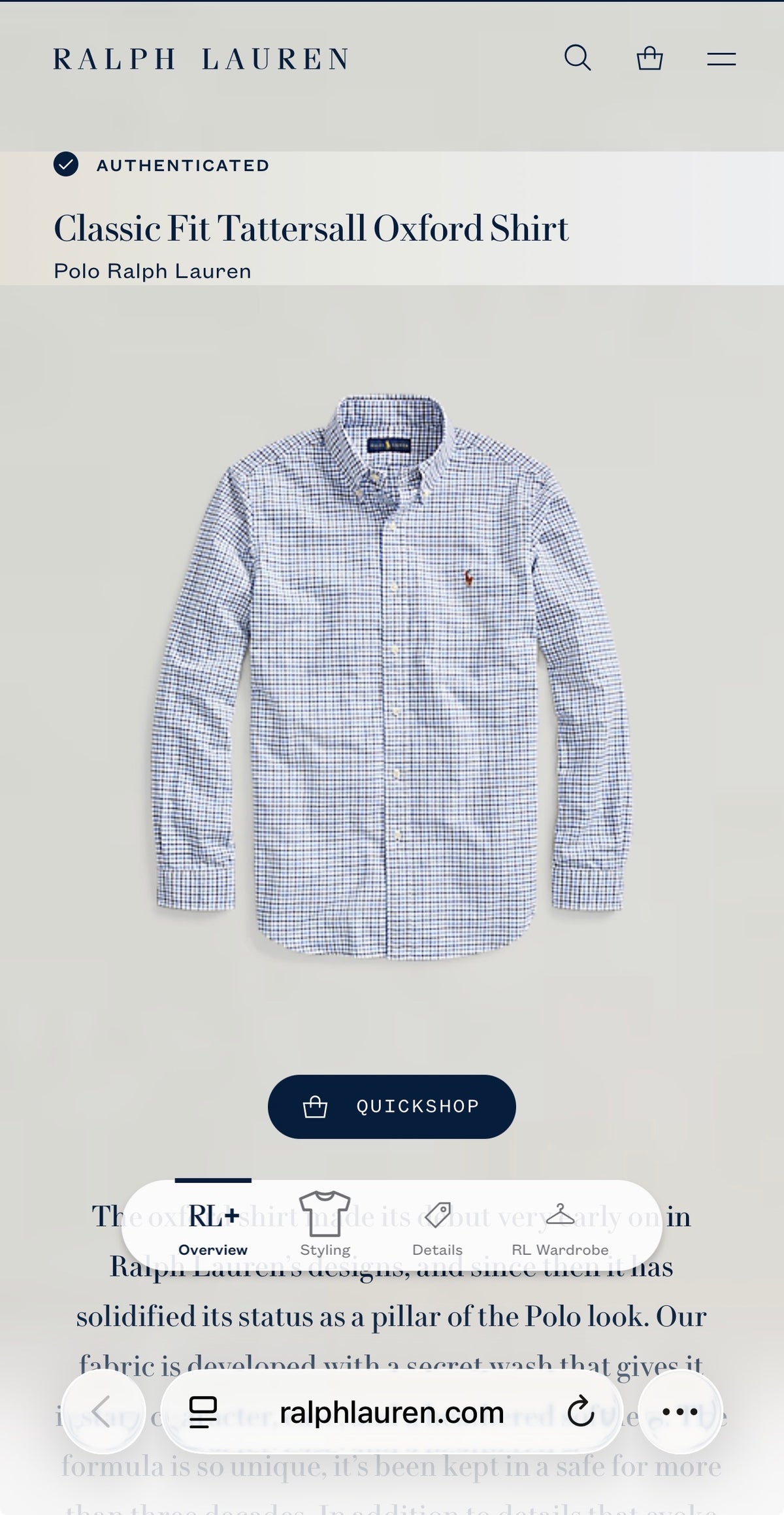 Camisa Polo Ralph Lauren Classic Fit Manga Larga Talla XXL