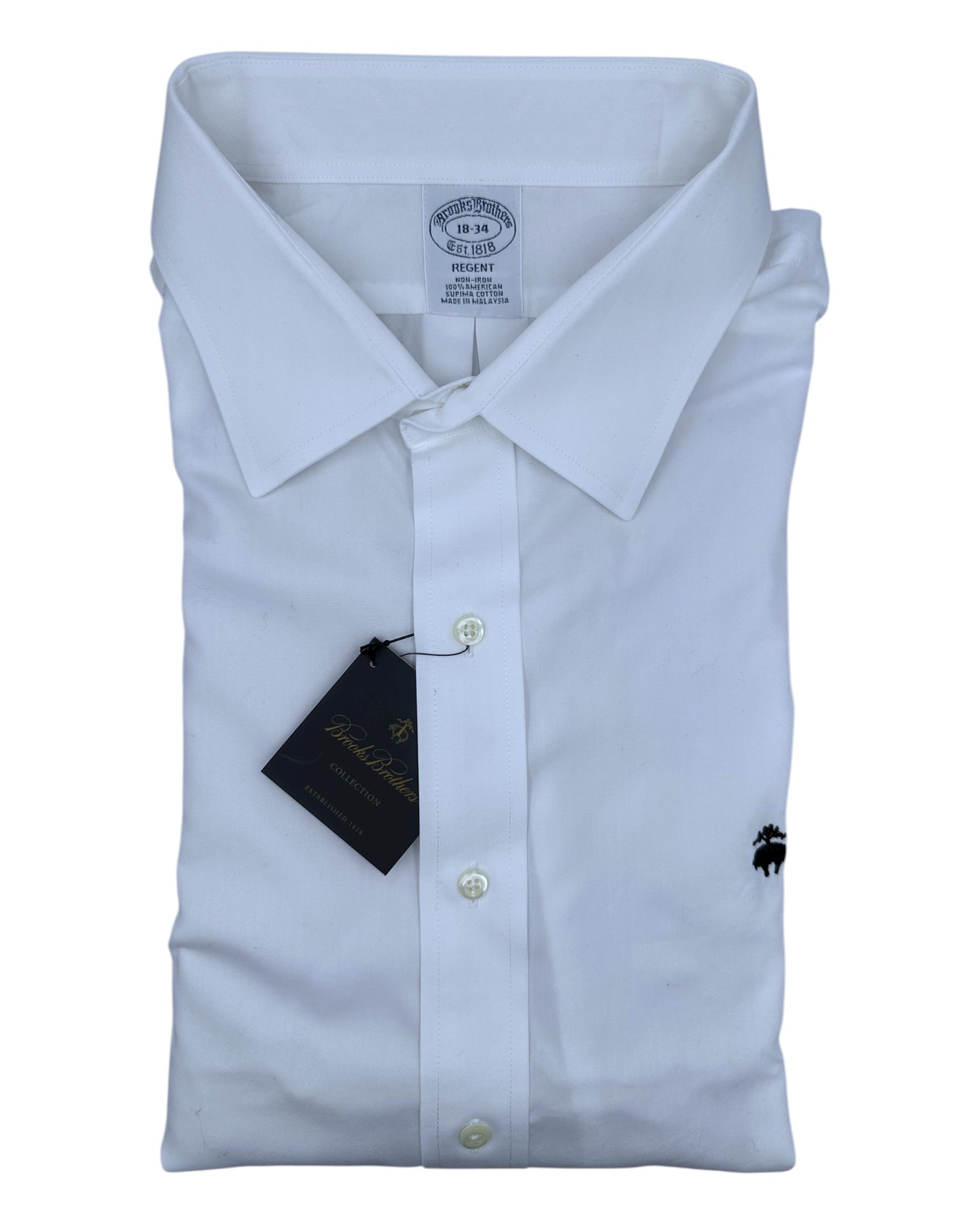 Camisa Brooks Brothers Classic Fit Manga larga de Manquernillas Talla XXL