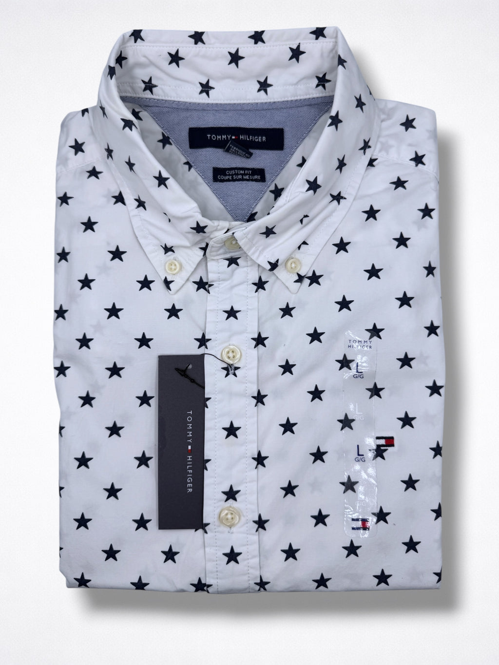 Camisa Tommy Hilfiger Custom Fit manga corta talla L