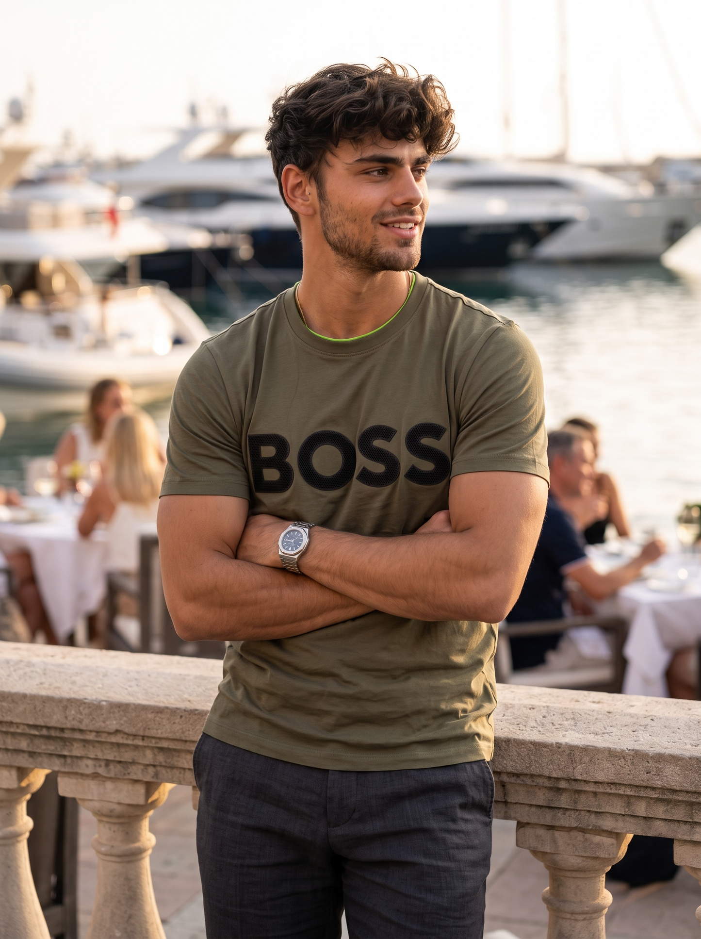 Playera Boss Classic Fit Cuello Redondo Talla M