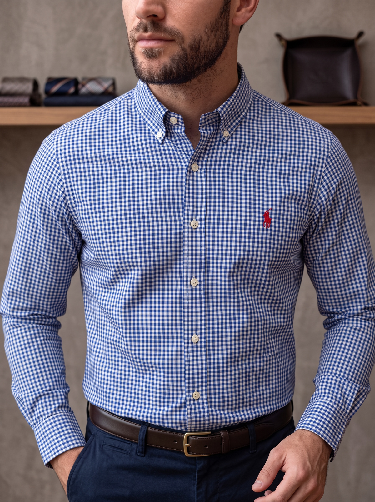 Camisa Polo Ralph Lauren Slim Fit manga larga talla S