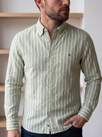 Camisa Tommy Hilfiger Classic Fit manga larga de lino talla XL