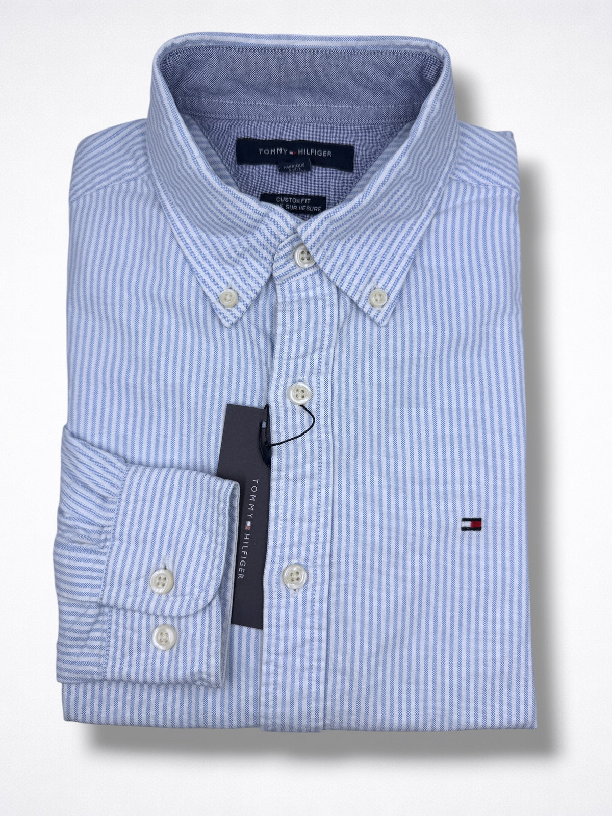 Camisa Tommy Hilfiger Custom Fit manga larga talla S