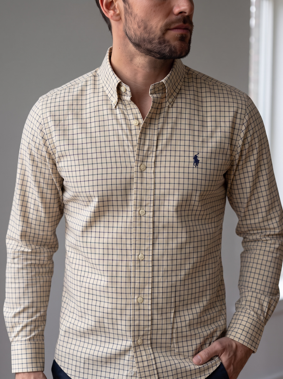 Camisa Polo Ralph Lauren Classic Fit manga larga talla L