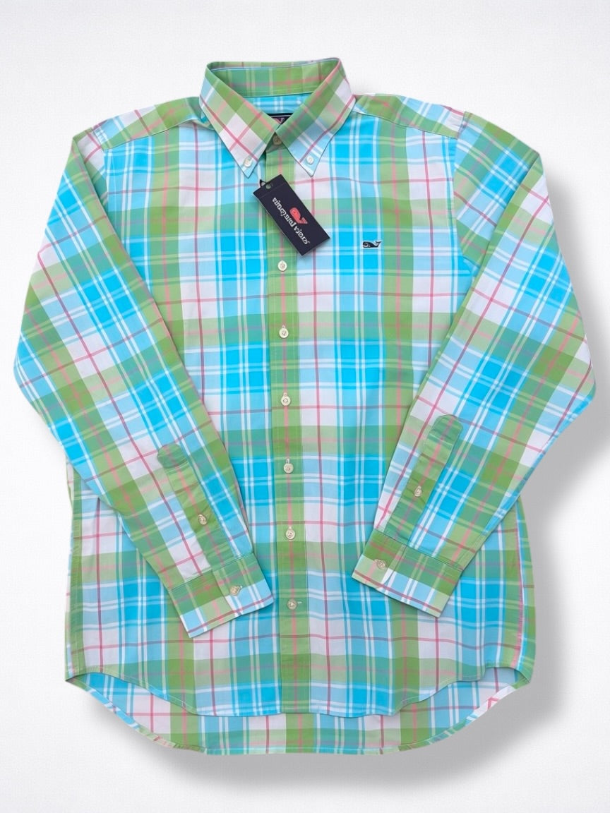 Camisa Vineyard Vines Slim Fit Manga Larga Talla M
