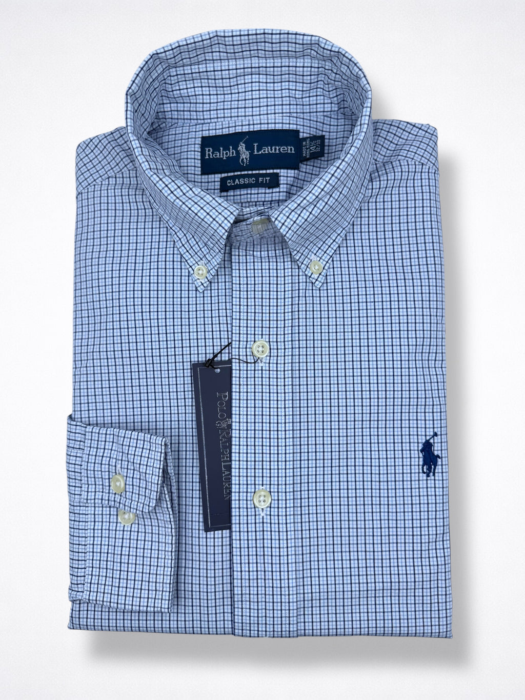 Camisa Polo Ralph Lauren 14 1/2 Classic Fit Manga Larga 32/33 Talla S