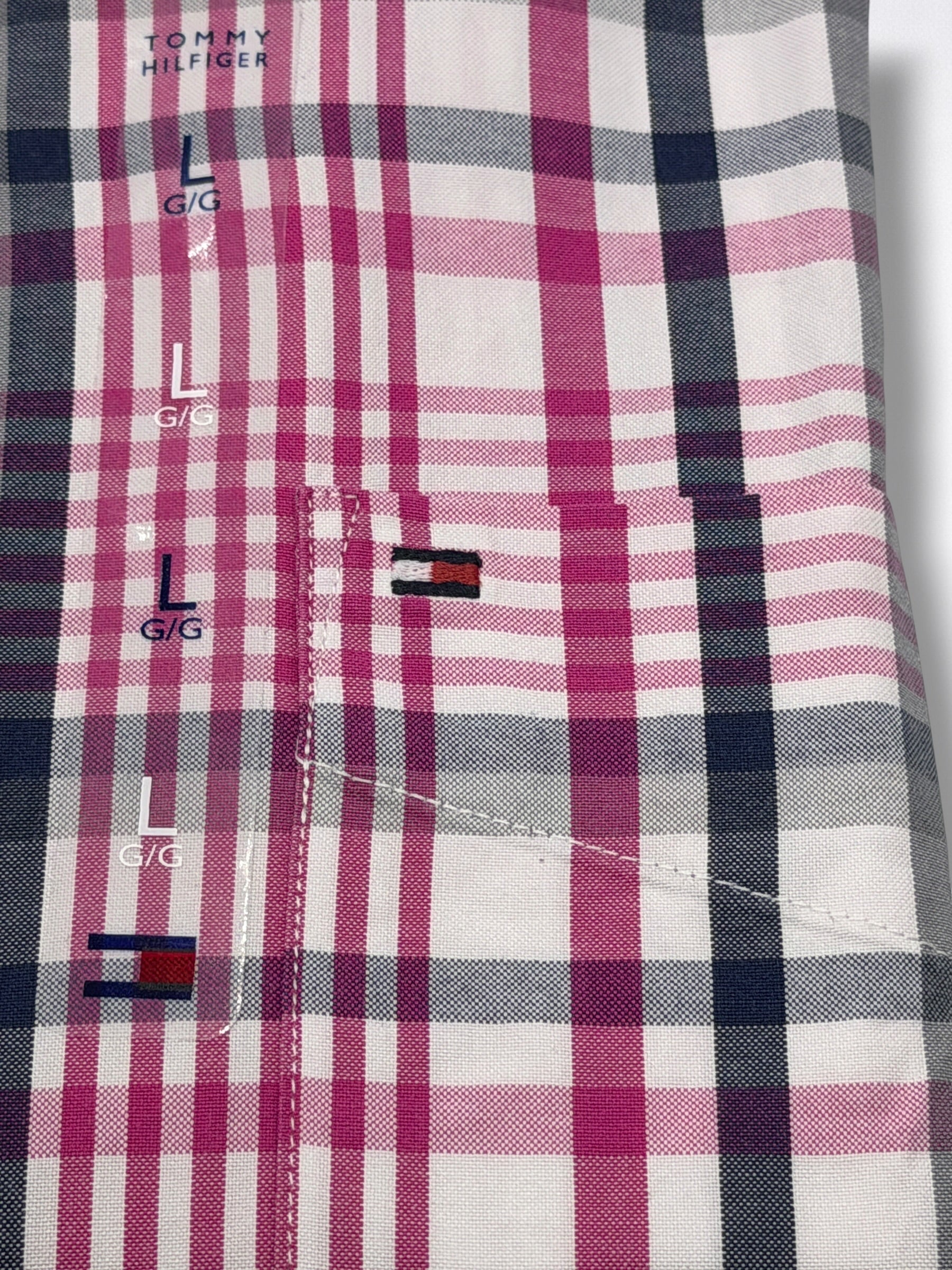 Camisa Tommy Hilfiger Custom Fit manga larga talla L