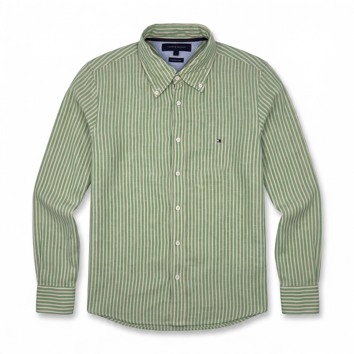 Camisa Tommy Hilfiger Classic Fit manga larga de lino talla L