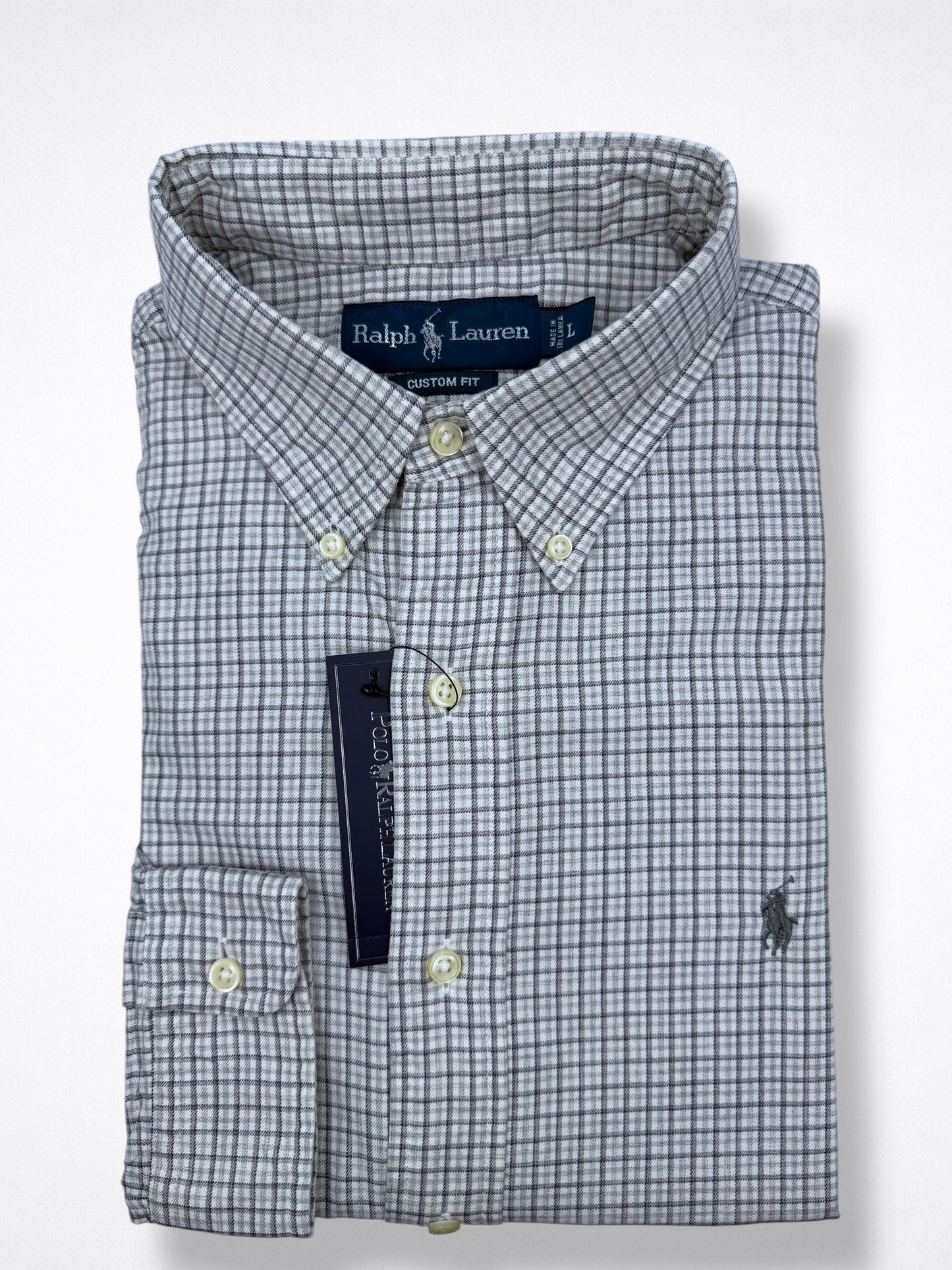 Camisa Polo Ralph Lauren Custom Fit Manga Larga Talla L