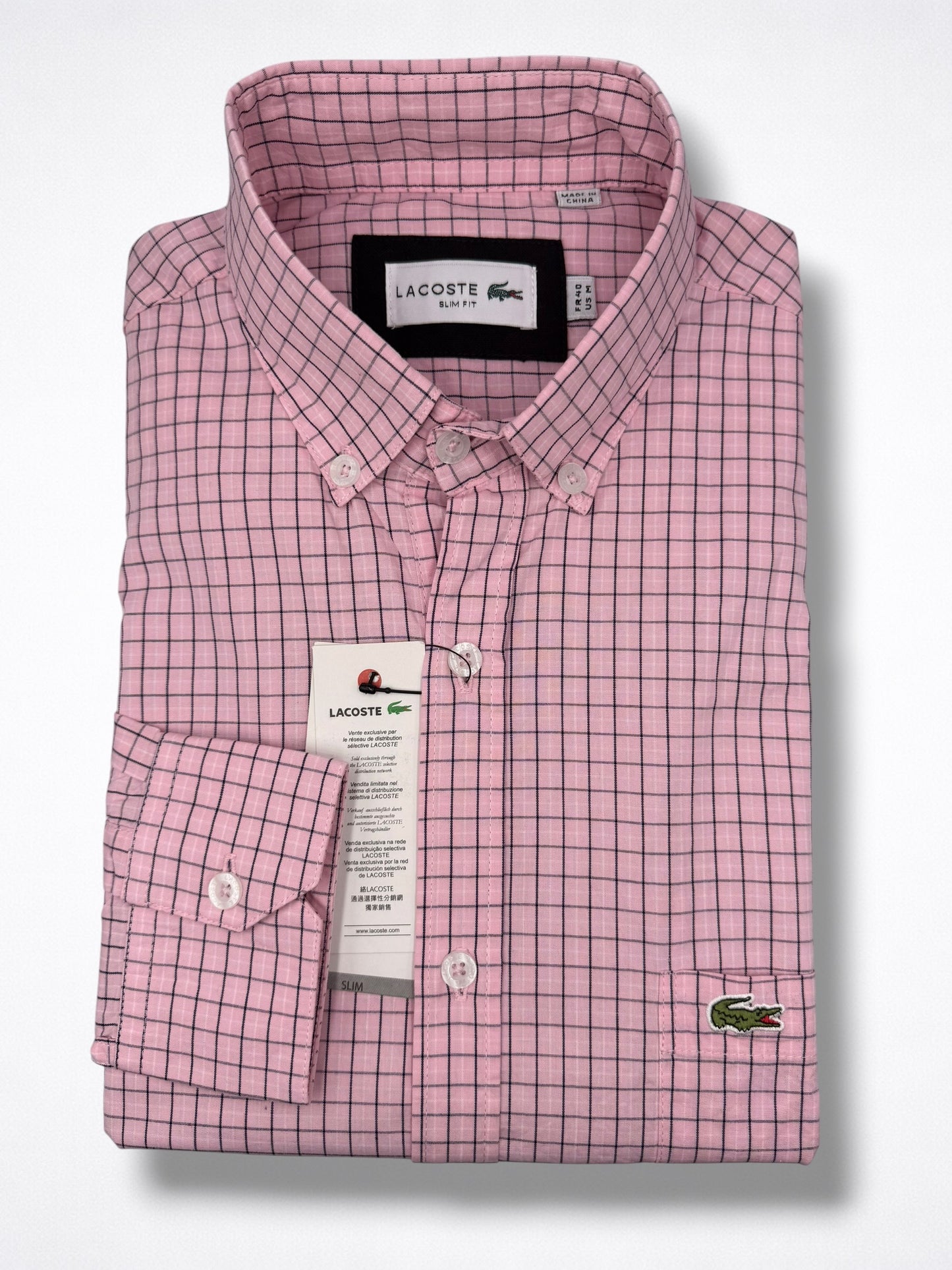 Camisa Lacoste Slim Fit Manga Larga Talla M