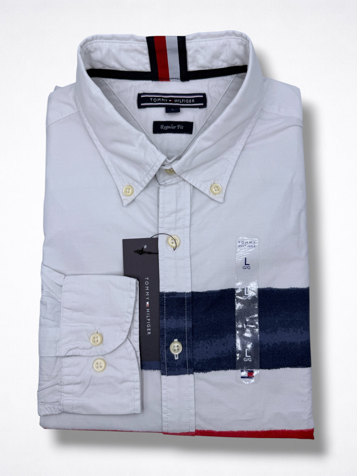 Camisa Tommy Hilfiger Classic fit manga larga talla L slim fit sirve para talla M