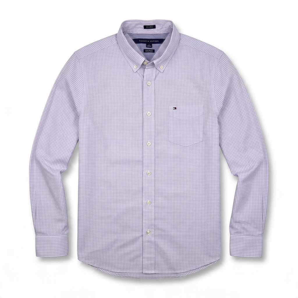 Camisa Tommy Hilfiger Custom Fit manga larga talla M