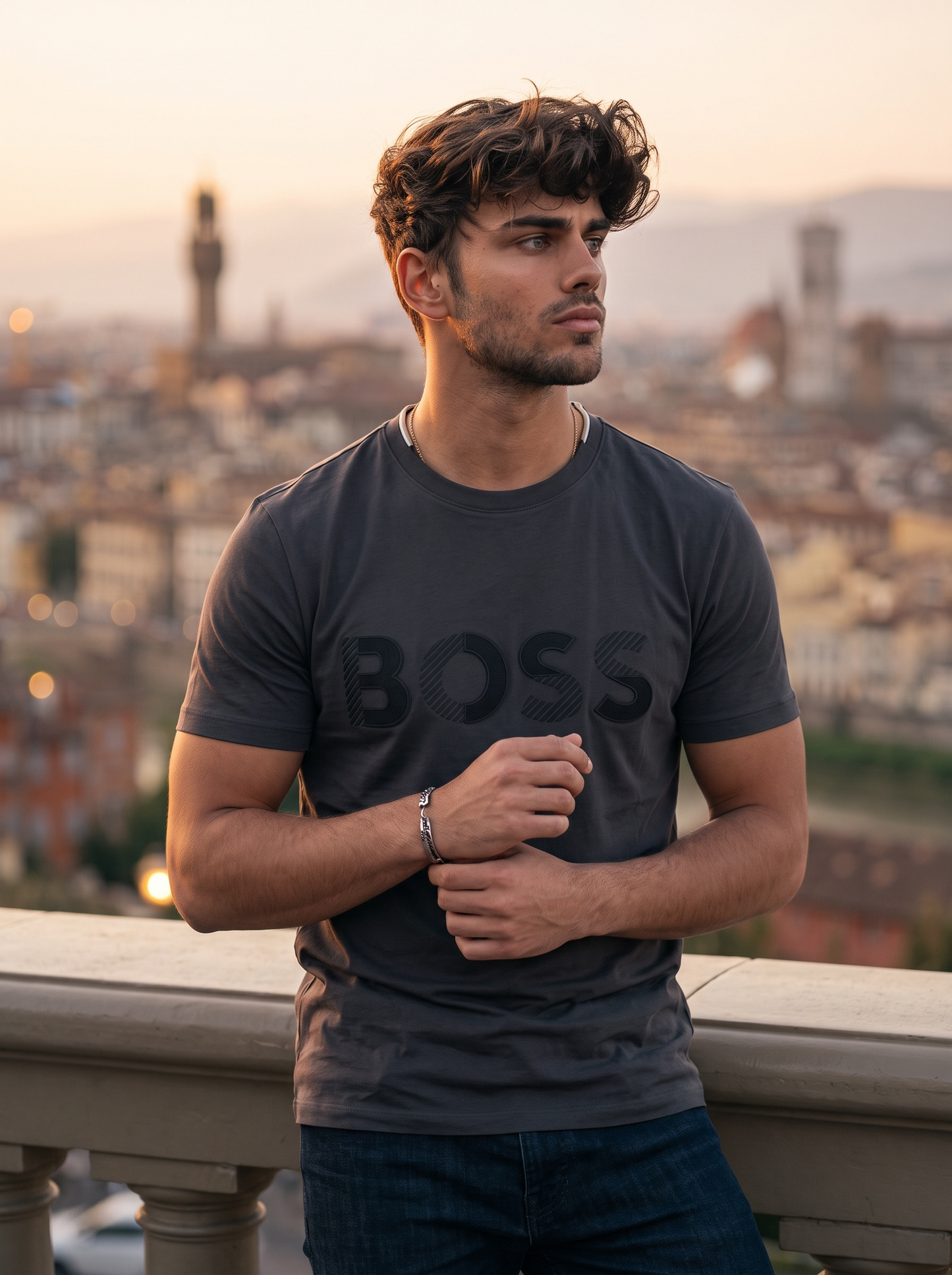 Playera Boss Classic Fit Cuello Redondo Talla L