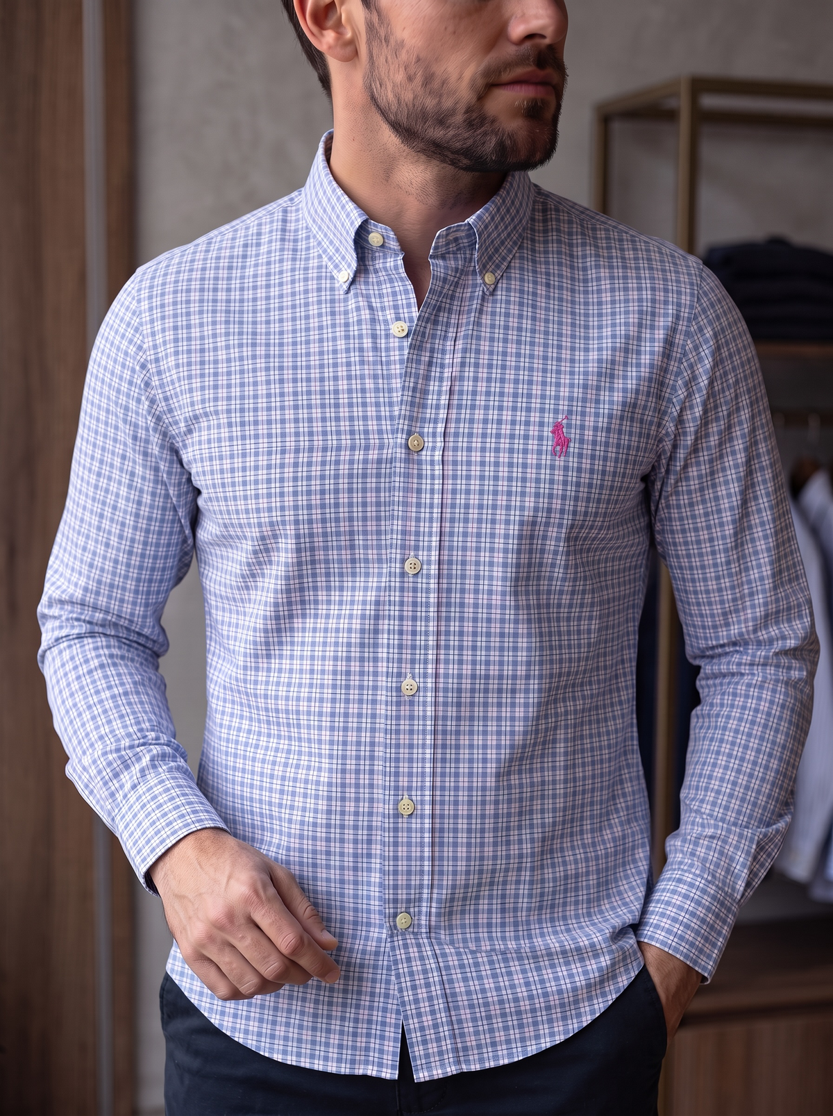 Camisa Polo Ralph Lauren Classic Fit Manga Larga Talla XXL