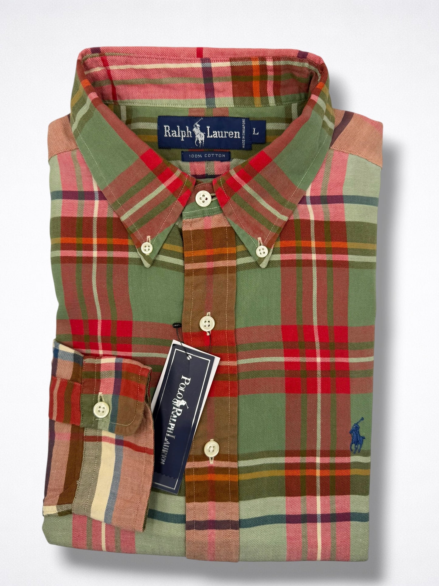 Camisa Polo Ralph Lauren Classic Fit Manga Larga Talla L