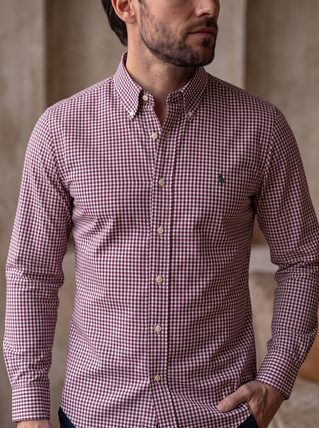 Camisa Polo Ralph Lauren Classic Fit manga larga talla XL