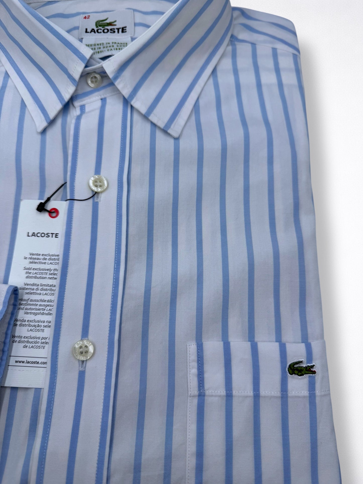 Camisa Lacoste Classic Fit Manga Larga Talla L
