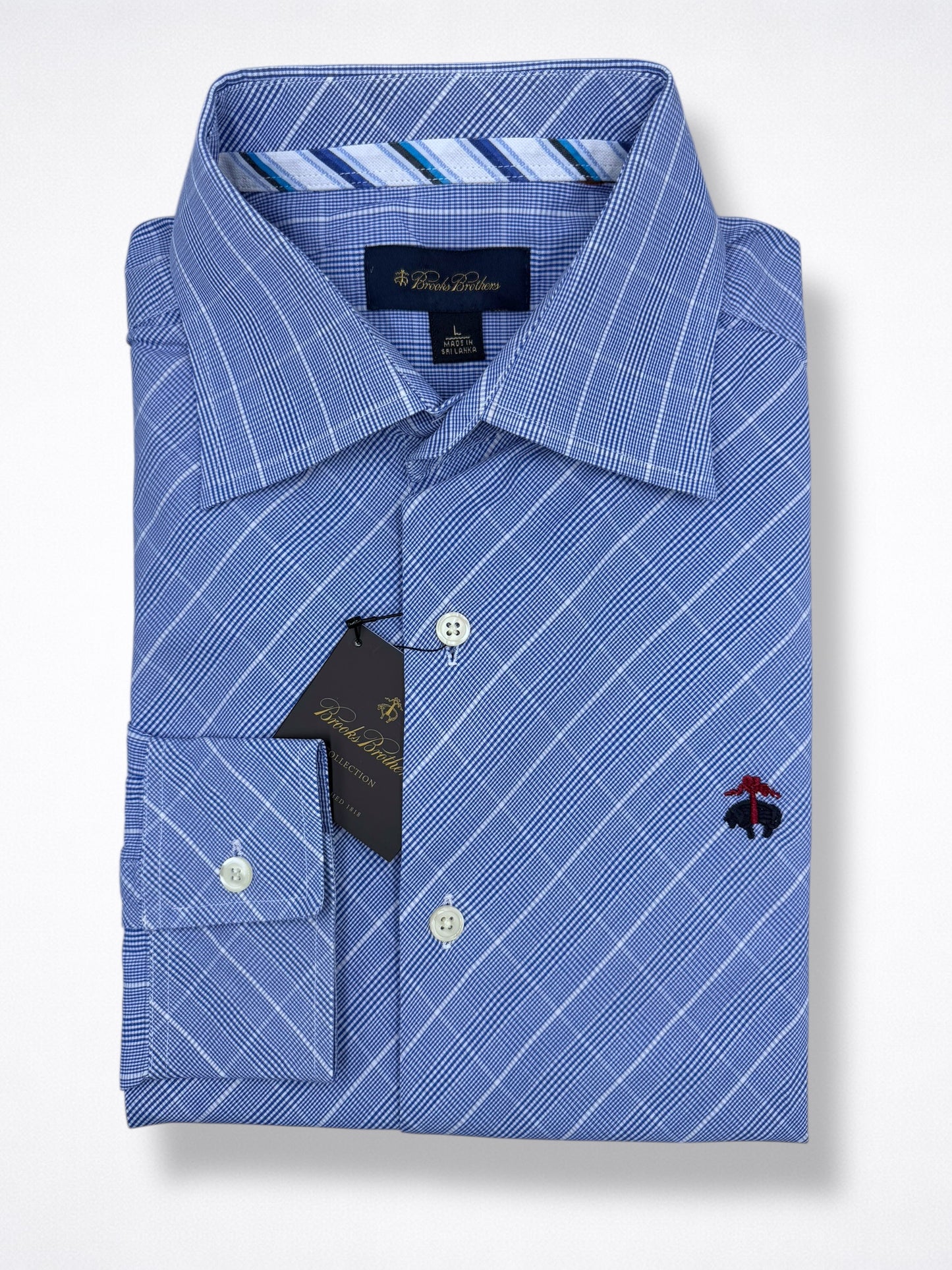 Camisa Brooks Brothers Custom Fit Manga Larga Talla L