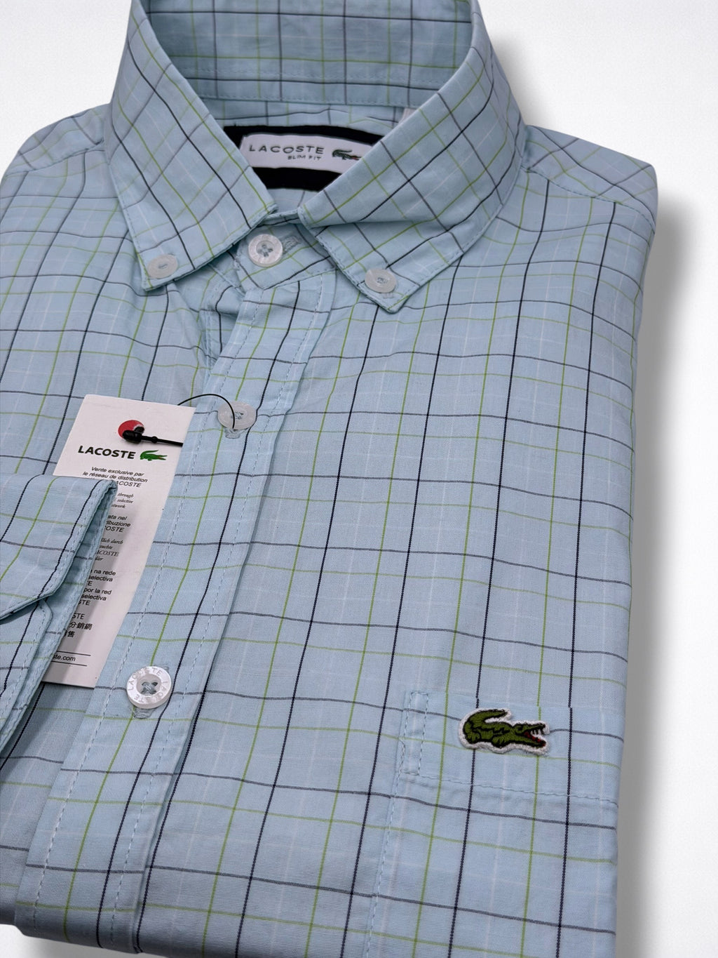 Camisa Lacoste Slim Fit Manga Larga Talla M
