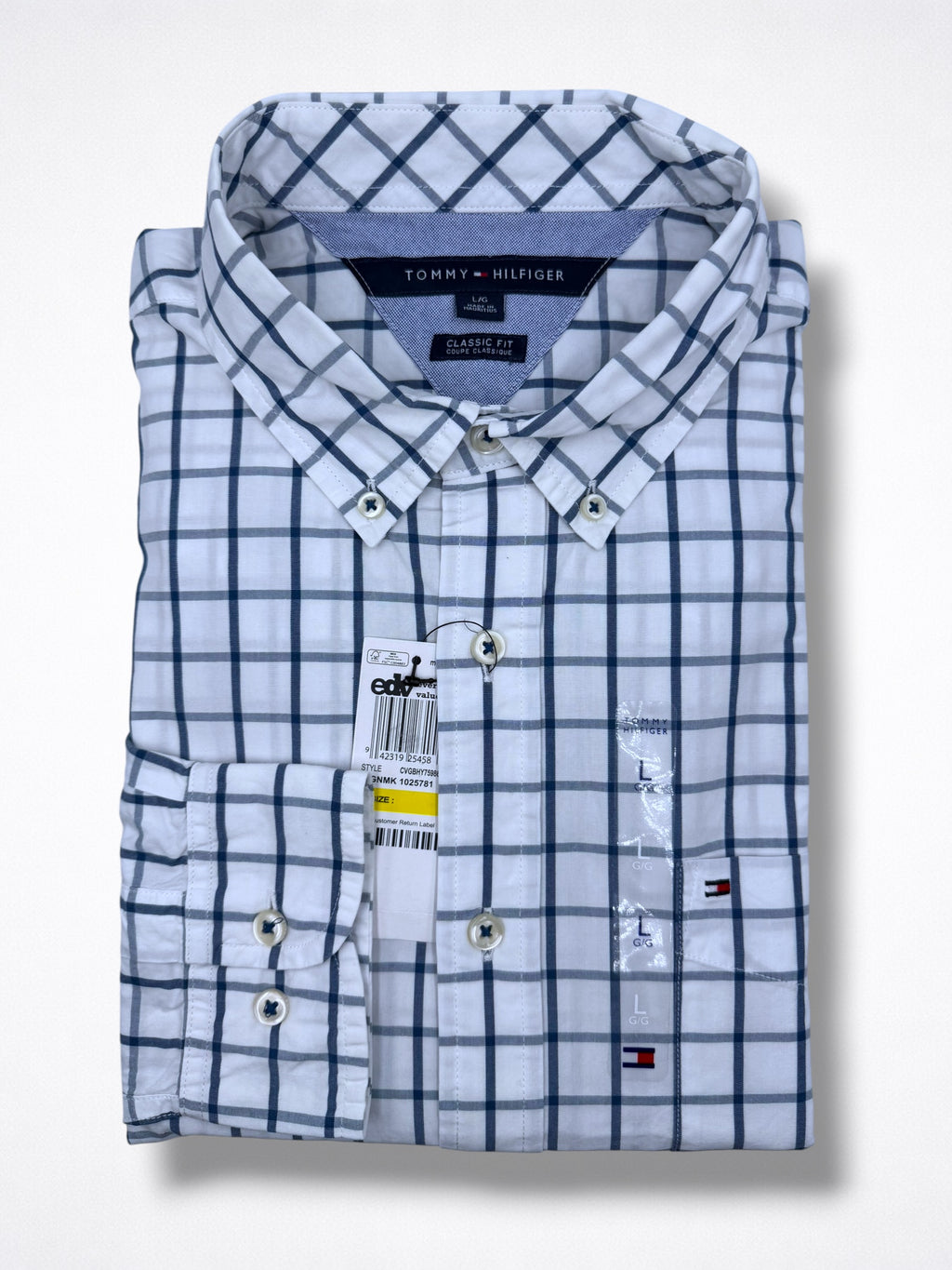 Camisa Tommy Hilfiger Classic Fit Manga Larga Talla L