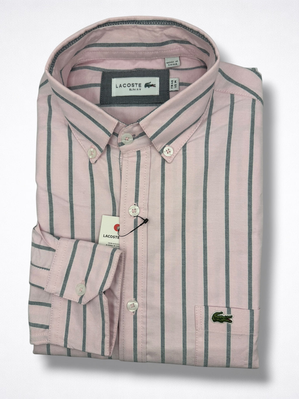 Camisa Lacoste Slim Fit Manga Larga Talla M